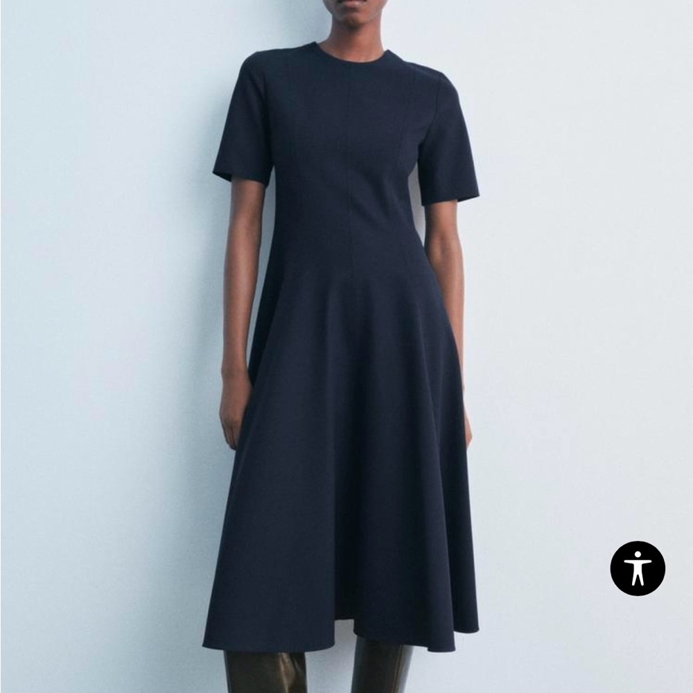 Zara GODETS MIDI DRESS ZW COLLECTION